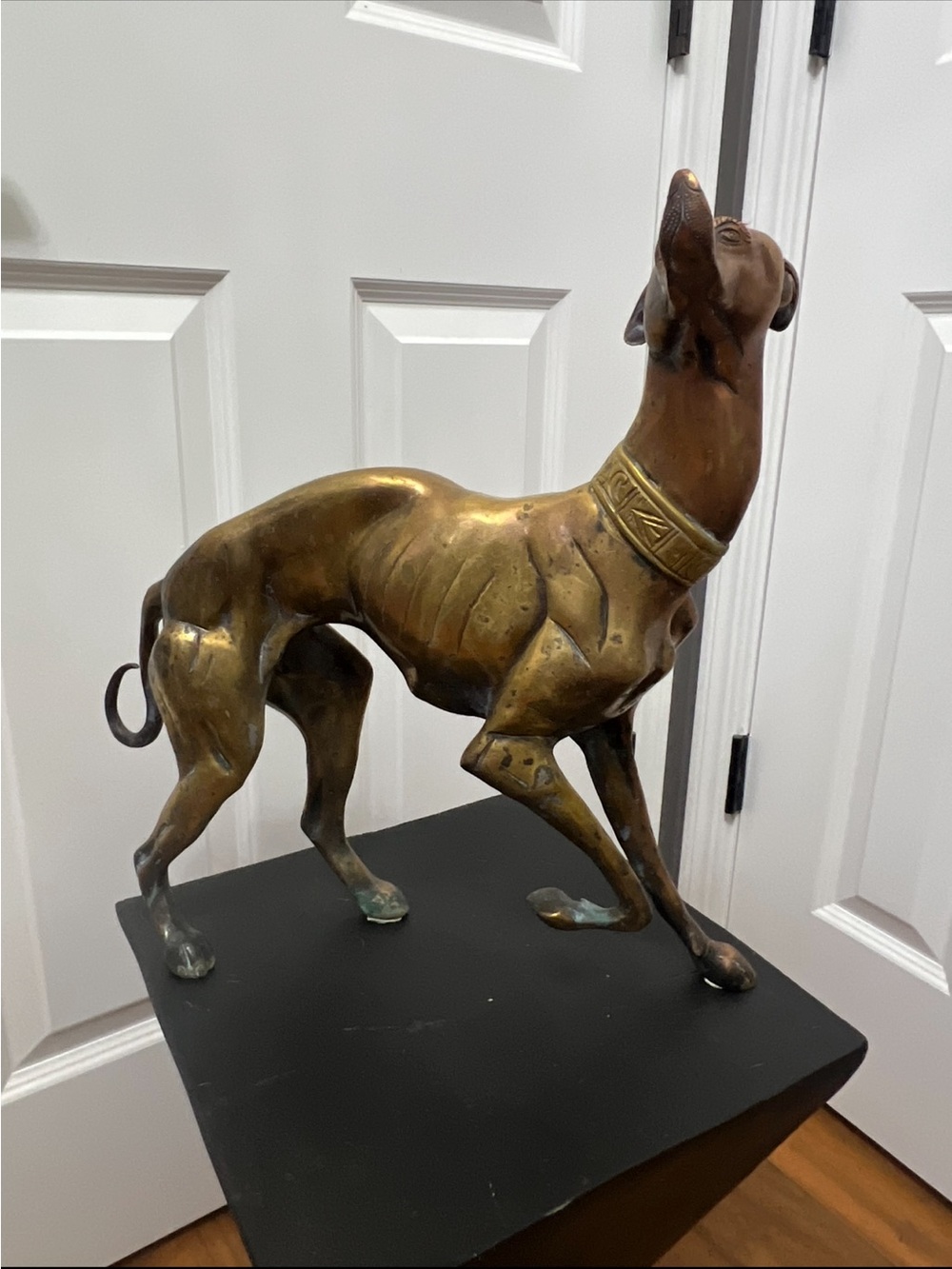 Vintage Art Deco Greyhound Statue – Patinated Brass / Bronze Finish